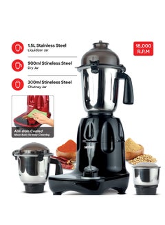 Sanford 3-in-1 Mixer Grinder Energy-Efficient motor, Durable Stainless Steel Jars, Inbuilt Flow Breakers, Anti-stain Coated 1.5 L 800 W SF5911GM BS B Multicolour  - Image 5