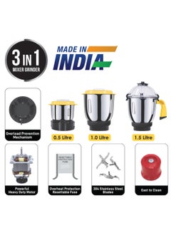 Sanford 3 IN 1 GRINDER MIXER (MADE IN INDIA) 1.5 L 1200 W SF5912GM BS B Multicolour  - Image 4