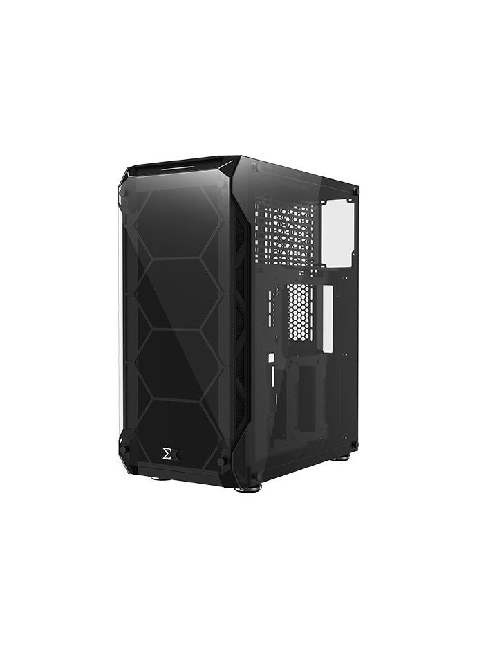 زيجماتيك حافظة كمبيوتر Overtake EATX، USB3.0x2+USB2.0x2، زجاج مقسى من الأمام واليسار واليمين، شريط LED قوس قزح في اللوحة الأمامية - Image 3