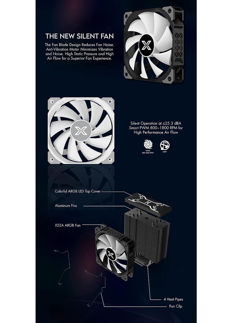 Air-Killer Pro Arctic ARGB CPU Air Cooler (EN47925) White