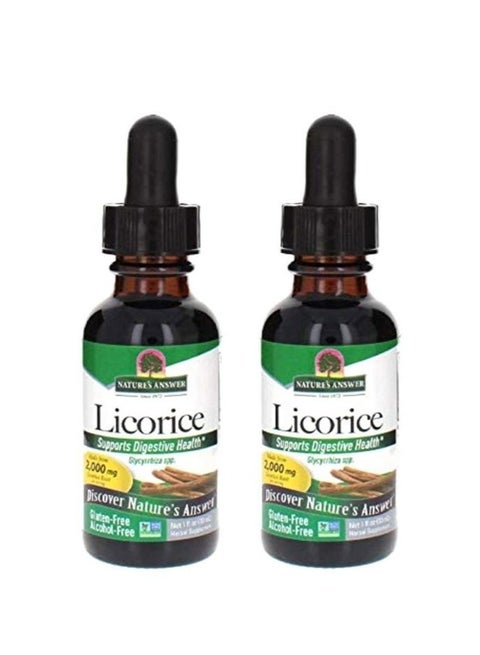Presentation of two packs of Licorice Dietary Supplement