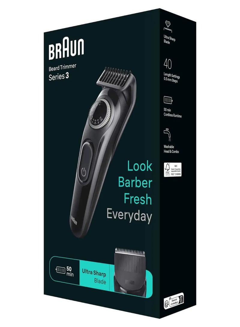 براون - Beard Trimmer Series 3, 40 length-settings BT3410 - Image 1
