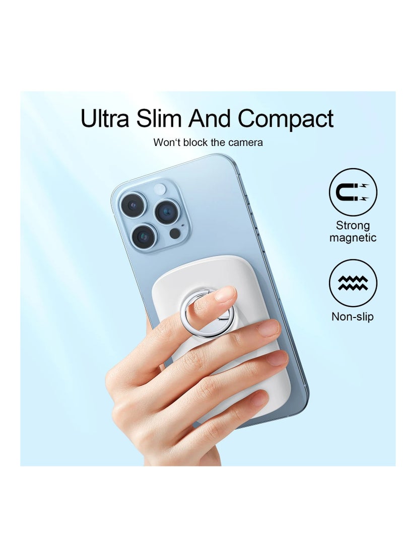 JOYROOM 6000 mAh JR-W030 20W Magnetic Wireless Power Bank with Ring Holder 6000mAh-White White - Image 2