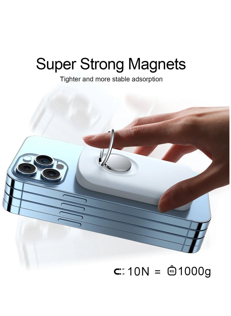 JOYROOM 6000 mAh JR-W030 20W Magnetic Wireless Power Bank with Ring Holder 6000mAh-White White - Image 4