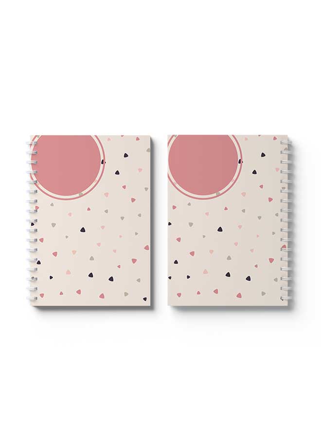 LOWHA Spiral Notebook Trendy Graphic Design Shapes Grey/Pink/Black - Image 3