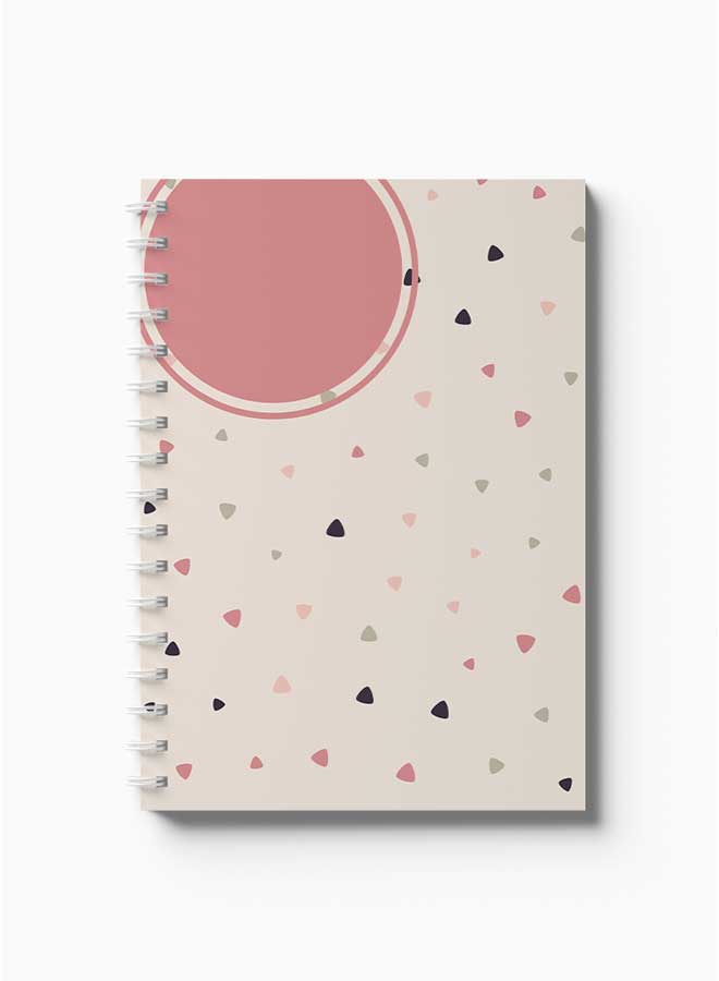 LOWHA Spiral Notebook Trendy Graphic Design Shapes Grey/Pink/Black - Image 2