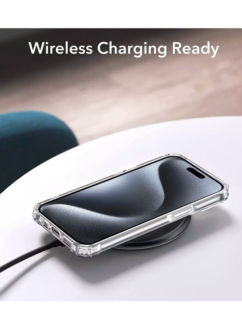 تيك 21 - غطاء خلفي شفاف Evo لهاتف Apple iPhone 15 Pro - مقاوم للخدش ومضاد للأصفرار وحماية من السقوط بطول 16 قدم شفاف - Image 1