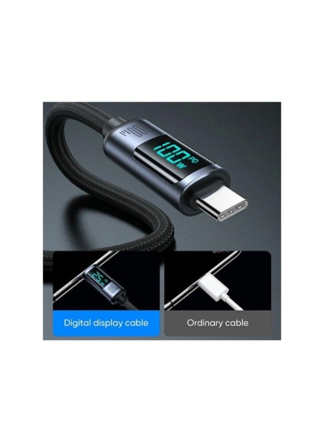 JOYROOM S-CC100A16 Prism Series 100W Type-C to Type-C Digital Display Fast Charging Data Cable 1.2m Black - Image 5