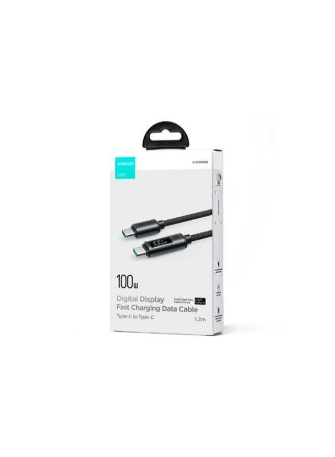 JOYROOM S-CC100A16 Prism Series 100W Type-C to Type-C Digital Display Fast Charging Data Cable 1.2m Black - Image 2