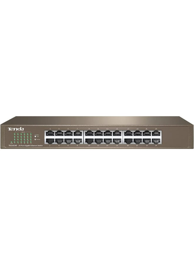 Tenda TEG1024D With 24-Port 10/100/1000 Gigabit Switch Brown  - Image 1