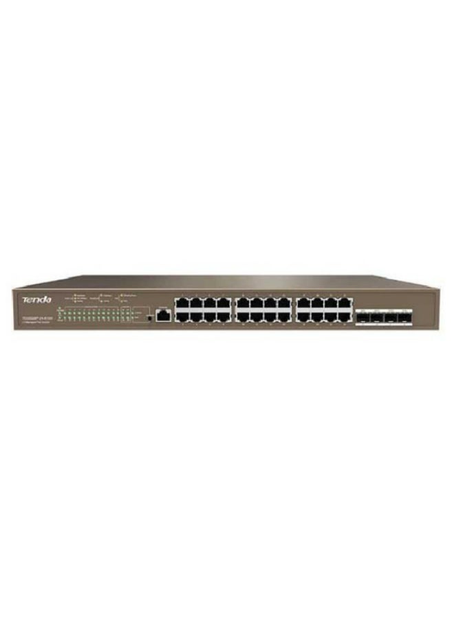 Tenda TEG5328P-24-410W Managed L3 Gigabit Ethernet (10/100/1000) Power over Ethernet (PoE) 1U Brown  - Image 1