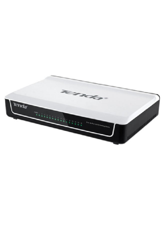 S16 With 16-Port Unmanaged Desktop Fast Ethernet Switch White