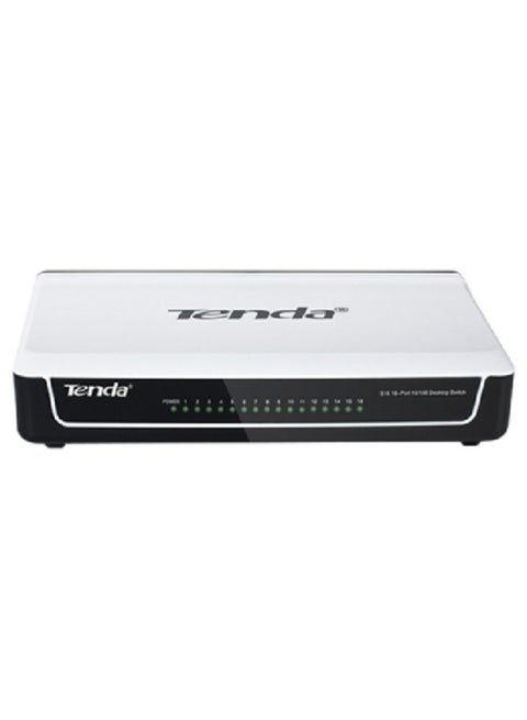 S16 With 16-Port Unmanaged Desktop Fast Ethernet Switch White