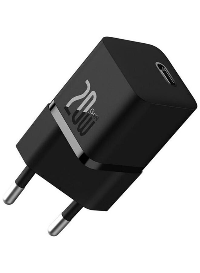 Baseus OS-Baseus GaN5 Fast Charger(mini) 1C 20W EU Black - Image 1