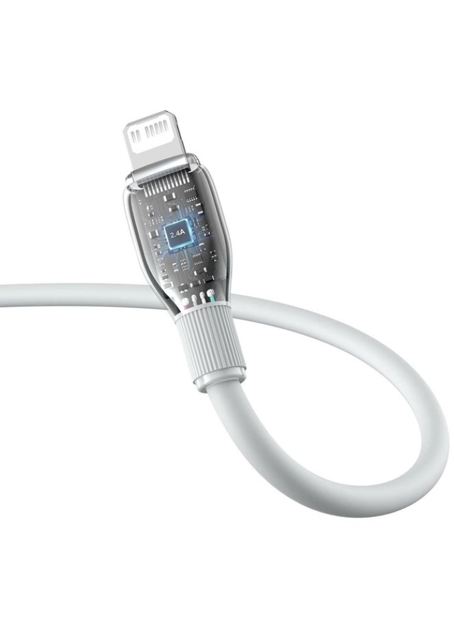 بيسوس كابل شحن سريع من سلسلة بودنغ من Baseus من النوع C إلى IP بقدرة 20 وات بطول 2 متر باللون الأبيض النجمي - Image 4