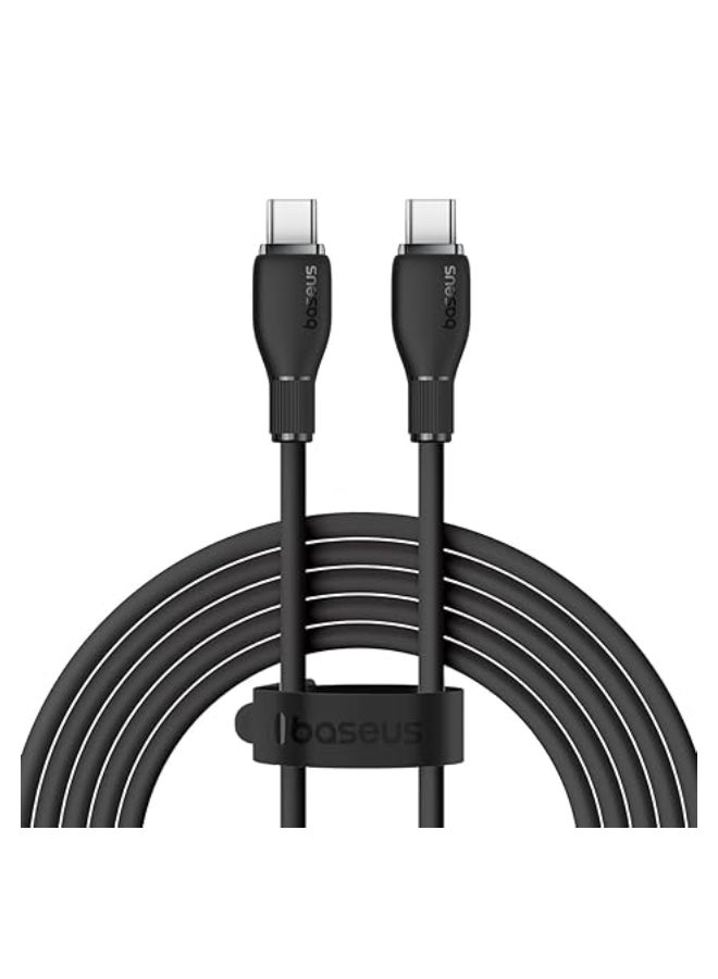 بيسوس Baseus Pudding Series Fast Charging Cable Type-C to Type-C 100W 1.2m Cluster Black Black  - Image 1