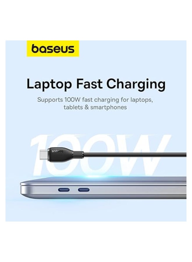 بيسوس Baseus Pudding Series Fast Charging Cable Type-C to Type-C 100W 1.2m Cluster Black Black  - Image 4