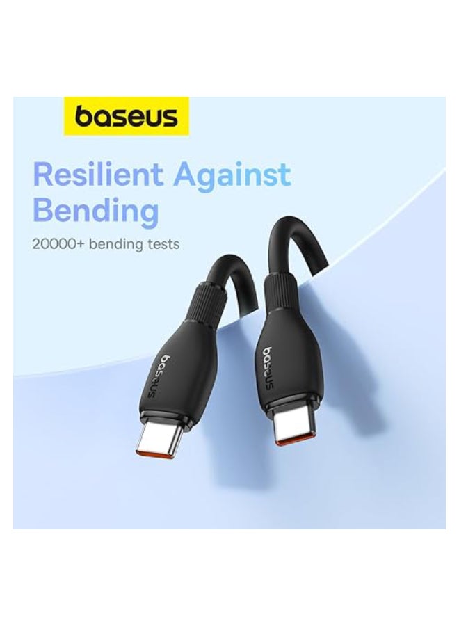 بيسوس Baseus Pudding Series Fast Charging Cable Type-C to Type-C 100W 1.2m Cluster Black Black  - Image 2