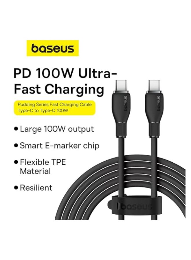 Baseus Pudding Series Fast Charging Cable Type-C to Type-C 100W 1.2m Cluster Black Black
