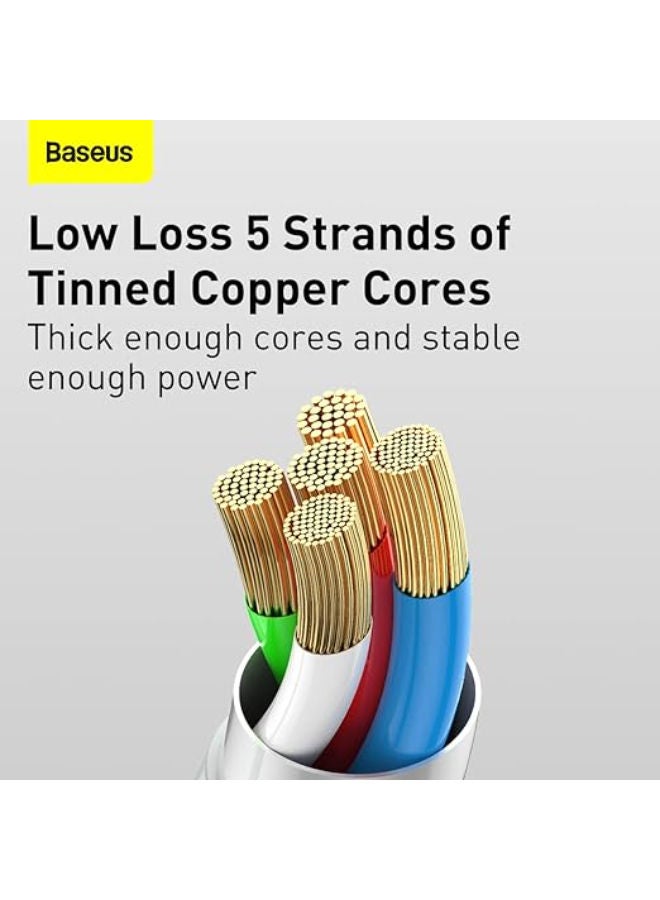 بيسوس مجموعة كابل بيانات Baseus Simple Wisdom من النوع C إلى IP PD 20 وات (2 قطعة/المجموعة) 1.5 متر أبيض - Image 4