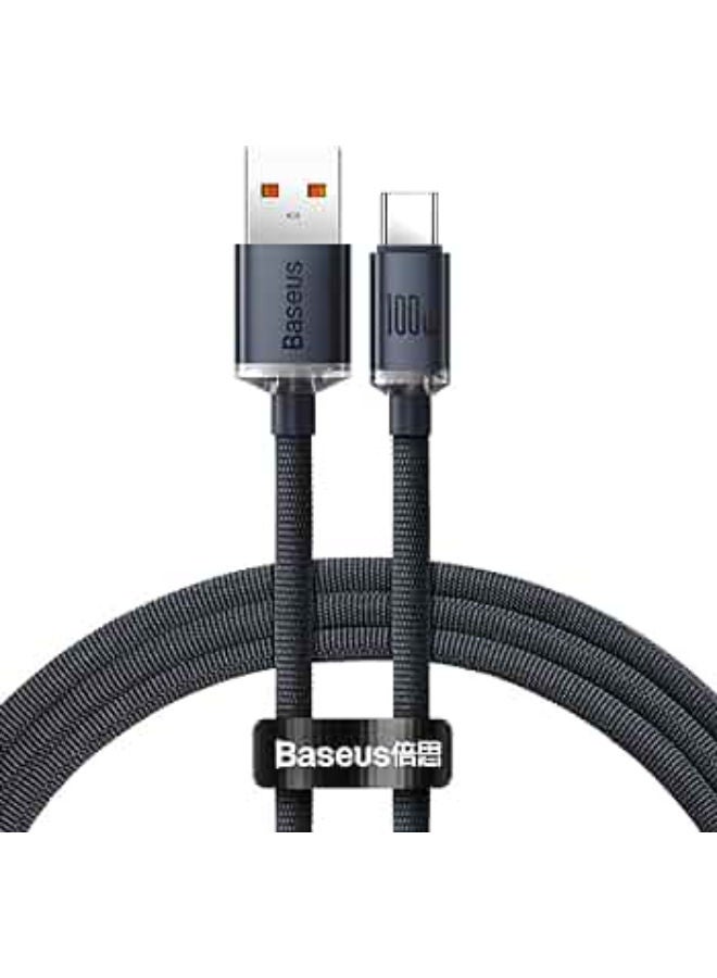 Baseus - Baseus Unbreakable Series Fast Charging Data Cable USB to Type-C 100W 1m Cluster Black Black - Image 1
