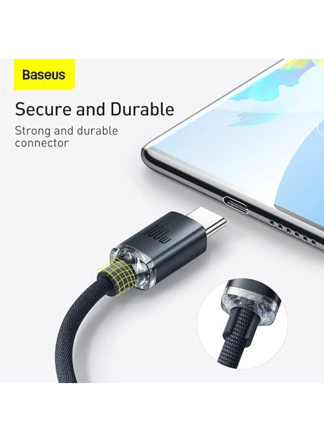 Baseus - Baseus Unbreakable Series Fast Charging Data Cable USB to Type-C 100W 1m Cluster Black Black - Image 1