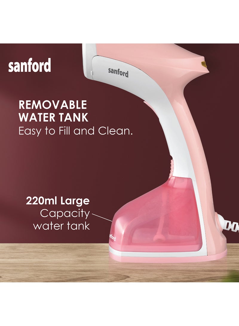 Sanford Handheld Portable Garment Steamer Iron , Fast heat up, Kills bacteria, Suitable for all fabrics 220 ml 1640 W SF2904GS Pink  - Image 3