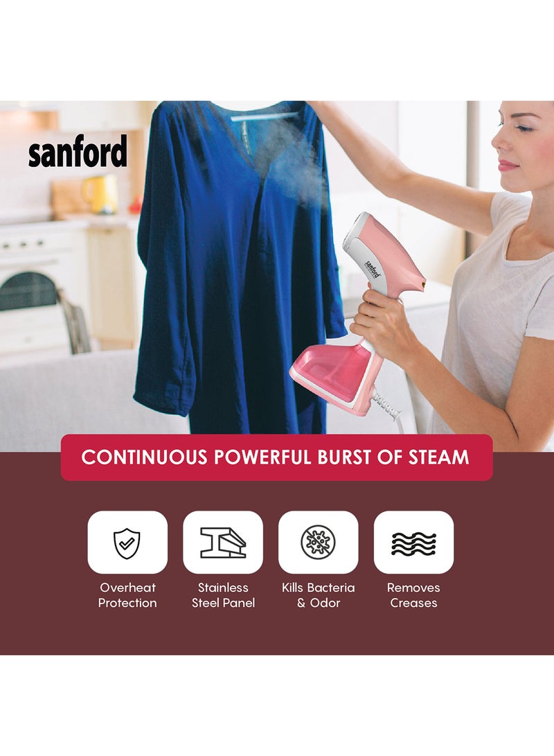 Sanford Handheld Portable Garment Steamer Iron , Fast heat up, Kills bacteria, Suitable for all fabrics 220 ml 1640 W SF2904GS Pink  - Image 5