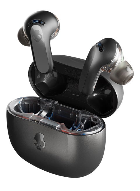 Rail ANC Wireless/Bluetooth Earbuds With Active Noise Cancelation + Microphone, 38 Hours Battery For iPhone, Android And More True Black
