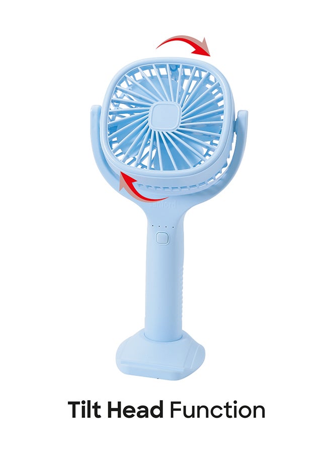 Sanford - Portable Rechargeable Hand Fan with 1800mAh Battery, Up to 4.5 Hours Working, and Built-in Mobile Holder – Your Pocket-Sized Summer Breeze SF936HFN BS Blue - Image 1