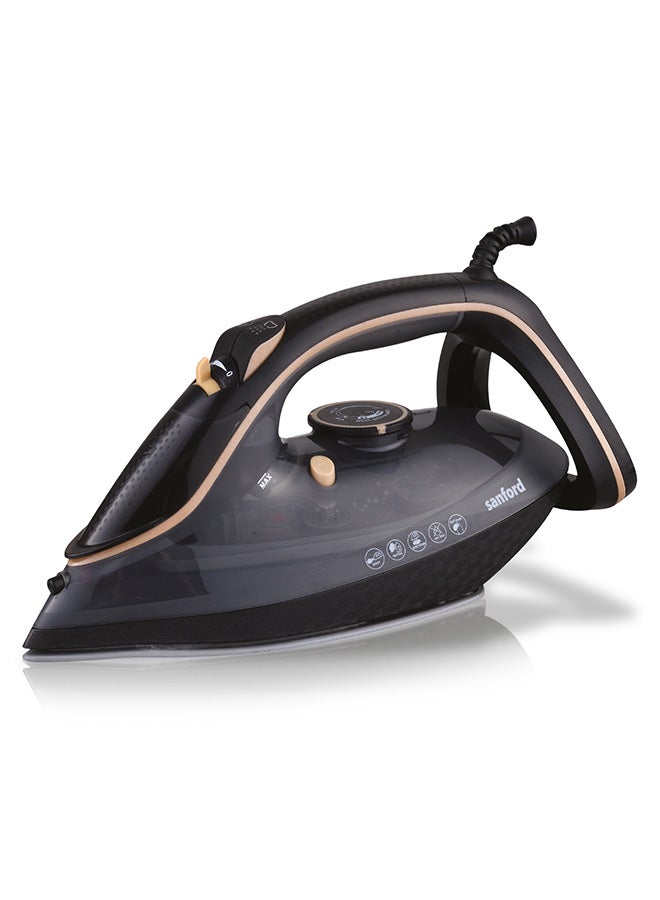 Sanford Powerful Ceramic Steam Iron 350ml with Non-Stick Coating Ceramic Sole Plate, Self Cleaning Function, Anti Drip Technology and Adjustable Thermostat Control 350 ml 3500 W SF64CSI BS Black - Image 1