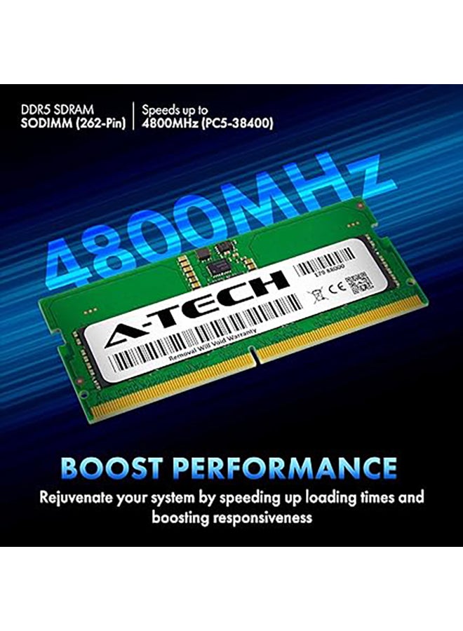 crucial - A-Tech 8GB RAM Replacement for Crucial CT8G48C40S5 | DDR5 4800 MHz PC5-38400 1.1V SODIMM 262-Pin Non-ECC Memory Module - Image 1