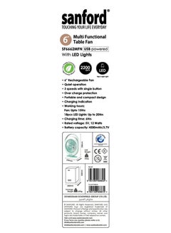 Sanford RECHARGEABLE MINI FAN SF6662MFN Multicolour  - Image 5