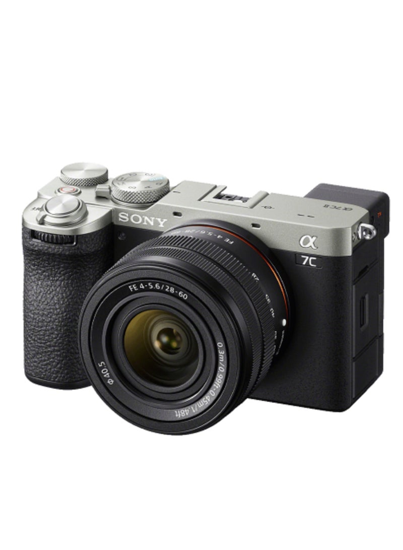 Sony - Alpha 7CⅡ ILCE-7CM2L | Versatile Compact Full-frame Camera with SEL2860 Lens | Kit Bundle, Body and Lens, Silver, 1 Year Warranty - Image 1