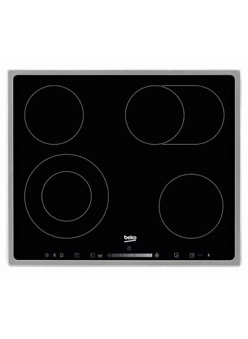 Beko - Electric Built-In Hob 60 Cm , Digital, 4 Burners HIC64503TX Black Glass Ceramic Fracture and Heat Resistant - Image 1