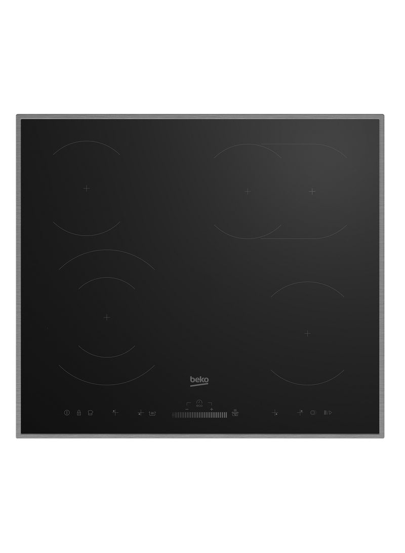 Beko - Electric Built-In Hob 60 Cm , Digital, 4 Burners HIC64503TX Black Glass Ceramic Fracture and Heat Resistant - Image 1
