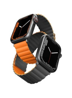 Uniq Revix Reversible Magnetic Silicone Compatible With Apple Watch Strap 42/44/45/49Mm Charcoal Grey/Orange  - Image 1