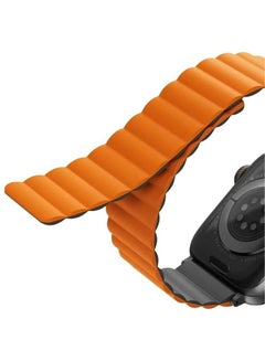 Uniq Revix Reversible Magnetic Silicone Compatible With Apple Watch Strap 42/44/45/49Mm Charcoal Grey/Orange  - Image 3