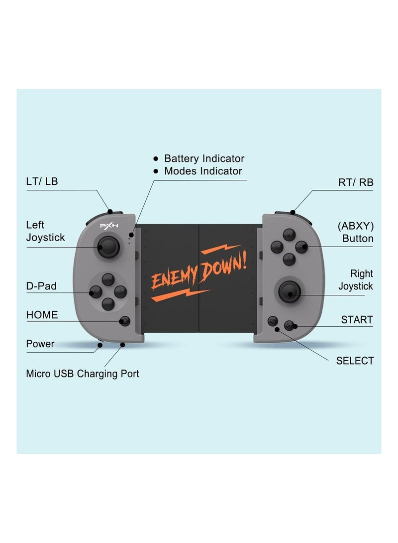 PXN - Mfi Mobile Game Controller P30Pro Telescopic Wireless Phone Gaming Gamepad  Compatible with 4-6.67 Inch IOS/Android Phone Gamepad Supports Mobile Key Mappin - Image 1
