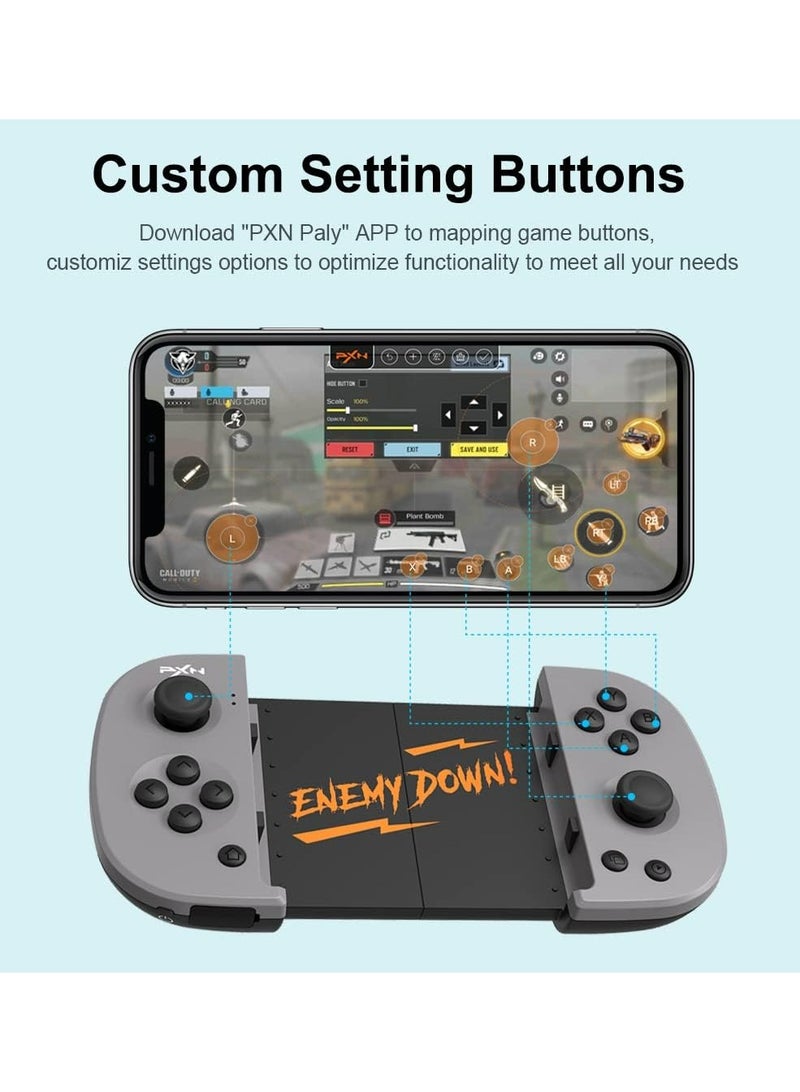 PXN - Mfi Mobile Game Controller P30Pro Telescopic Wireless Phone Gaming Gamepad  Compatible with 4-6.67 Inch IOS/Android Phone Gamepad Supports Mobile Key Mappin - Image 1