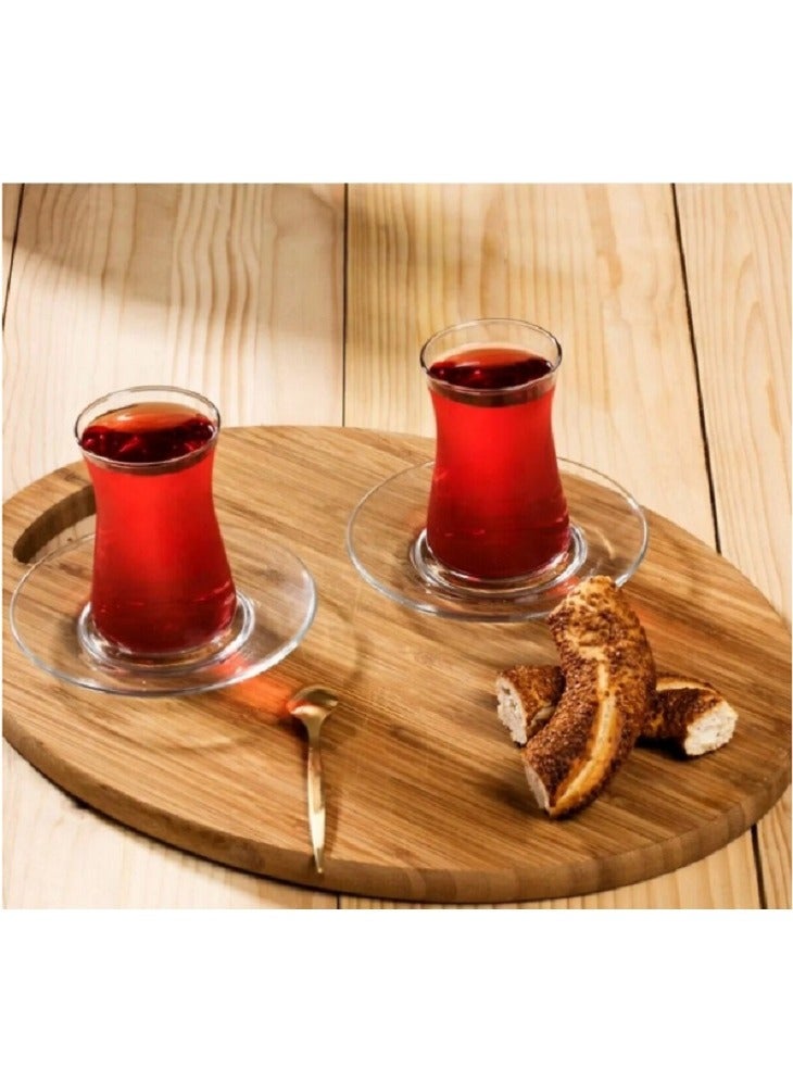 باساباتشي طقم شاي وصحون هيبيلي مكون من 12 قطعة، 6 أكواب و6 صحون، 170 مل - Image 3