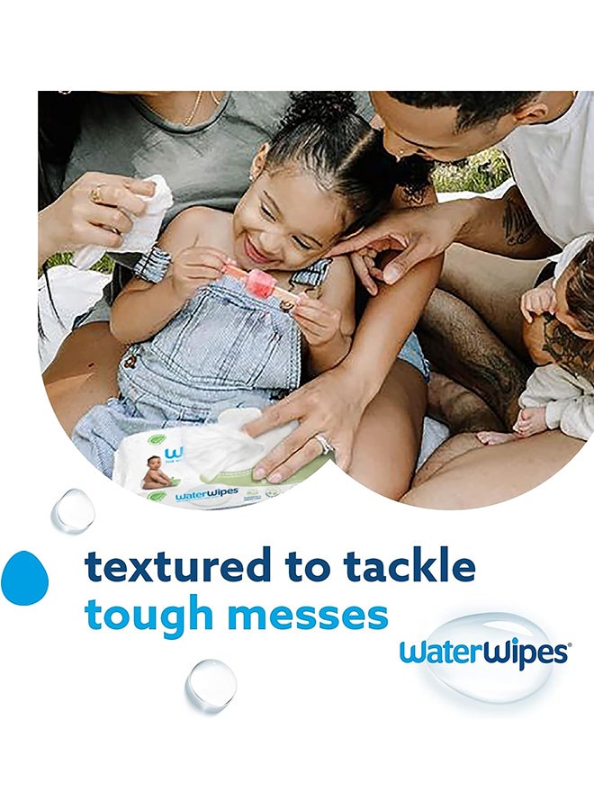 WaterWipes Pack Of 4 Plastic Free Textured Clean, Toddler, 99.9% Water Based Baby Wet Wipes And Unscented For Sensitive Skin - 240 Count  - Image 5