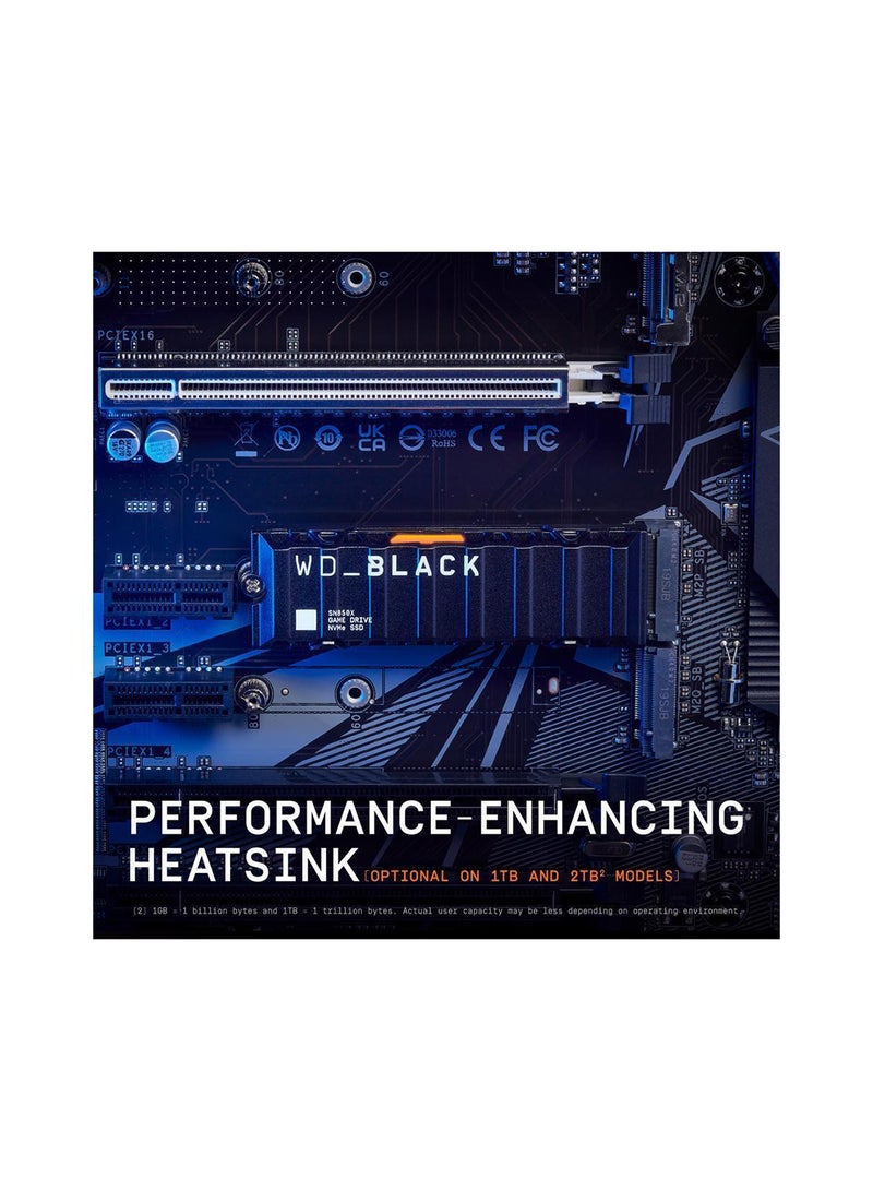دبليو دي - ويسترن ديجيتال SN850X NVMe SSD داخلي مع مبدد حراري WDS200T2XHE 2 تيرابايت - Image 1