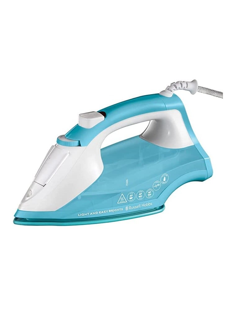Russell Hobbs - Light and Easy Brights Steam Iron - Colourful Design with 2x More Durable Soleplate, 115 Gram Steam Shot, and 35 Gram Continuous Steam 240 ml 2400 W 26482GCC Blue - Image 1