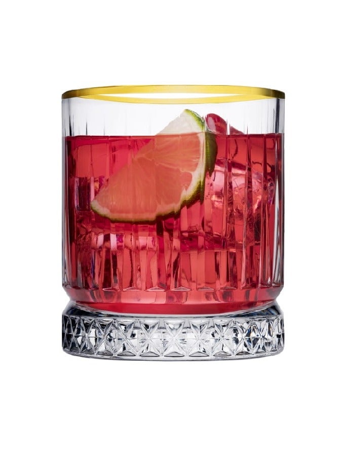 Pasabahce 4-Piece Elysia Golden Touch Glass Set, 210 ml Clear - Image 1