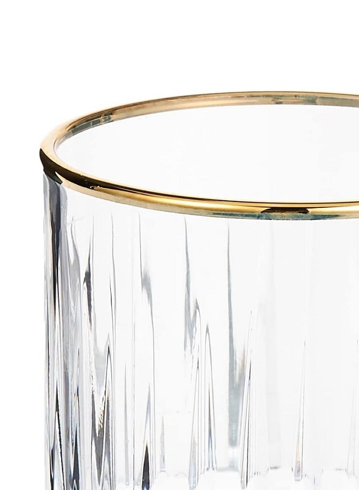 باساباتشي 4-Piece Elysia Golden Touch Glass Set, 355 ml Clear  - Image 5