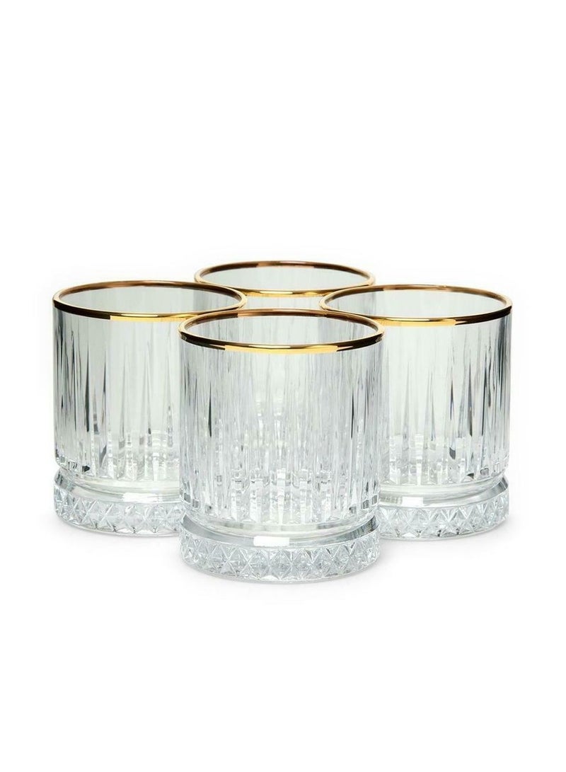 باساباتشي 4-Piece Elysia Golden Touch Glass Set, 355 ml Clear  - Image 1