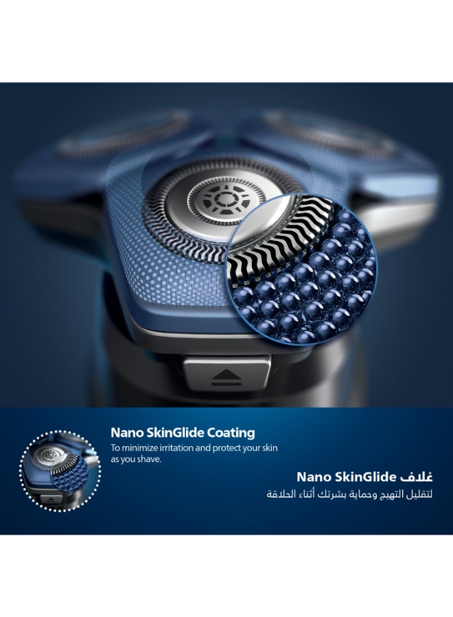 Philips - Shaver S7886/35,Wet & Dry Use,Smart SkinIQ Tech for a Close, Comfortable Shave,Flexible Heads, Motion Control Sensor,60min Cordless Use, Travel Case Included Black - Image 1