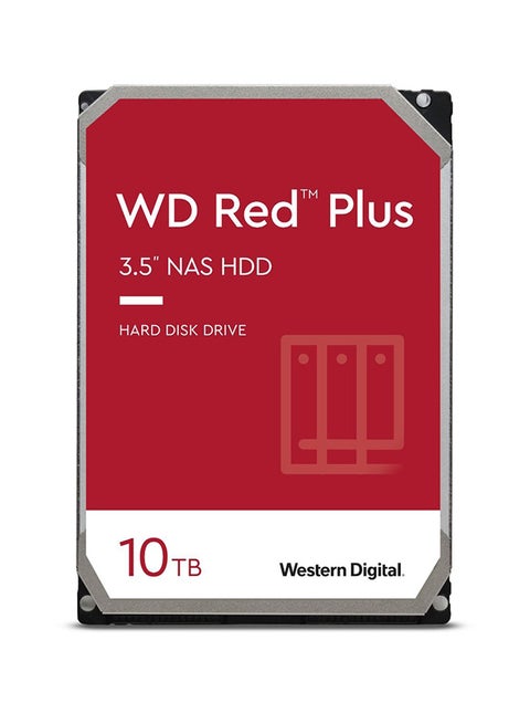 محرك أقراص صلبة داخلي Red Plus NAS سعة 10 تيرابايت - 7200 دورة في الدقيقة، SATA 6 جيجابت/ثانية، CMR، ذاكرة تخزين مؤقتة سعة 256 ميجابايت، مقاس 3.5 بوصة - WD101EFBX