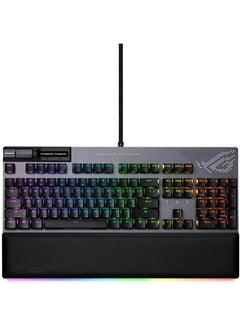 ASUS Rog Strix Flare II Animate 100% Rgb Gaming Keyboard - Hot-Swappable, Rog Nx Red Linear Switches, Customizable Led Display, Pbt Keycaps, Acoustic Dampening Foam, Media Controls, Wrist Rest, Wired